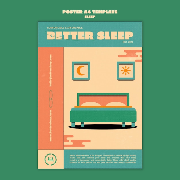 PSD gratuito modello di progettazione di poster di mobili per dormire