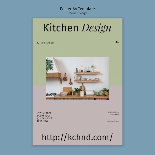 PSD gratuito modello di progettazione poster di interior design