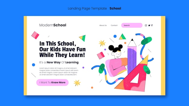 PSD gratuito modello di scuola design piatto