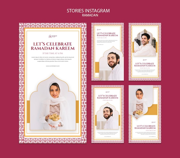 PSD gratuito modello di storie di instagram per la celebrazione del ramadan