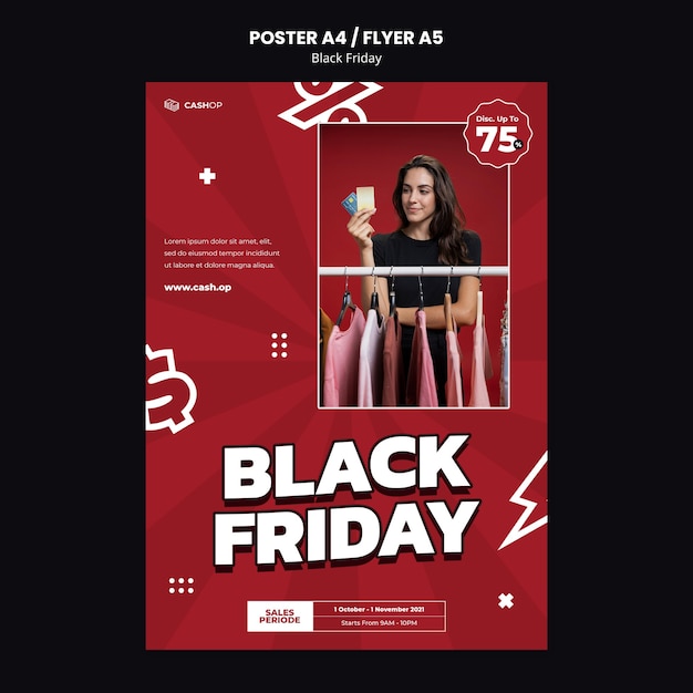 Modello di volantino di vendita del Black Friday