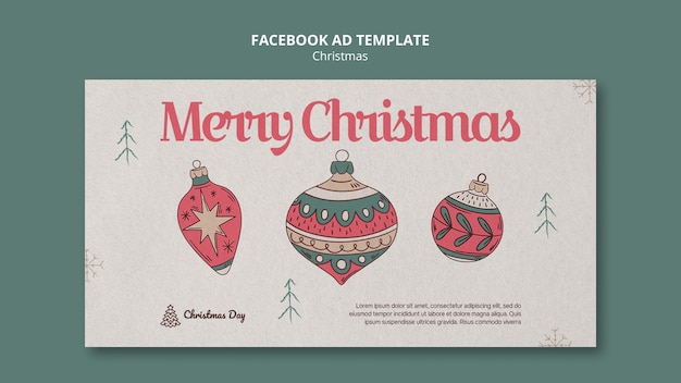 PSD gratuito modello facebook per festeggiare il natale