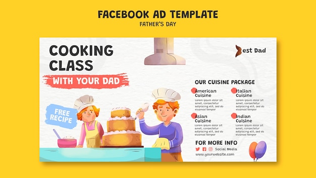 PSD gratuito modello facebook per la festa del papà