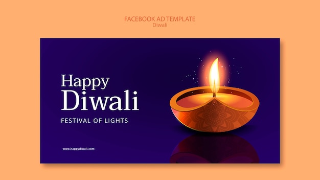 Modello promozionale di social media per la celebrazione di Diwali