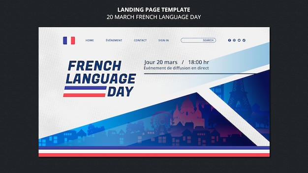 PSD gratuito modello web giornata in lingua francese