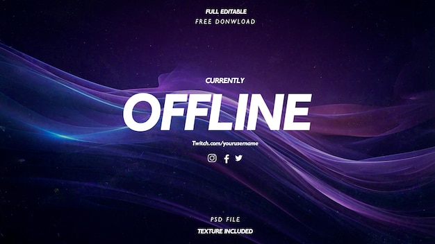 PSD gratuito modern currently offline twitch background