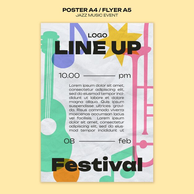 PSD gratuito musica template festival manifesto