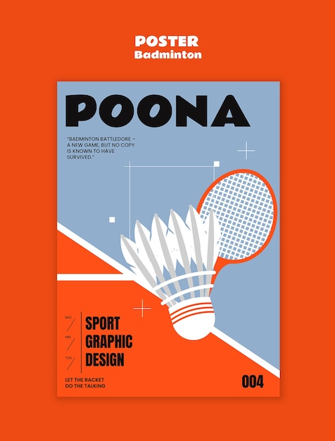 Gratis PSD ontwerp van een badminton sjabloon