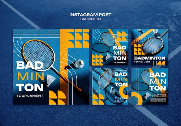 Gratis PSD ontwerp van een badminton sjabloon