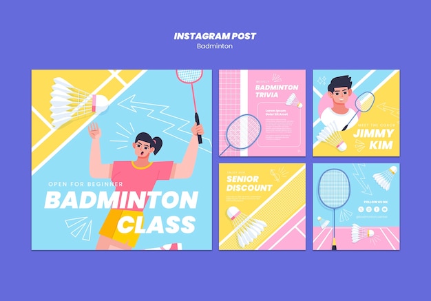 Gratis PSD ontwerp van een badminton sjabloon