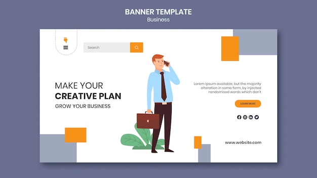 PSD gratuito pagina di destinazione per azienda con business plan creativo