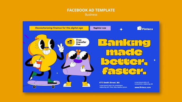 Gratis PSD platte ontwerp bedrijfsstrategie facebook sjabloon