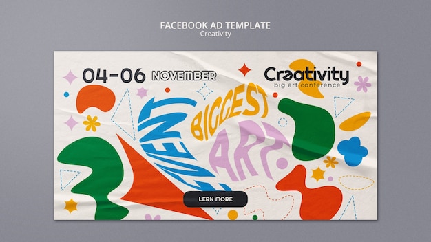 Gratis PSD platte ontwerp creativiteit concept facebook sjabloon