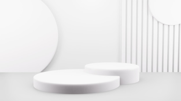 Gratis PSD podium in abstracte witte compositie voor productpresentatie 3d render 3d illustratie