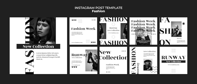 PSD gratuito post di instagram delle tendenze della moda del design piatto