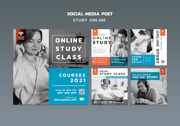 PSD gratuito post di studio online sui social media