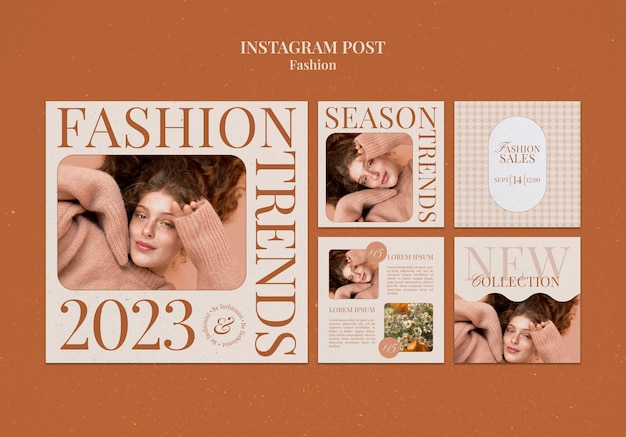 PSD gratuito post su instagram di tendenze moda