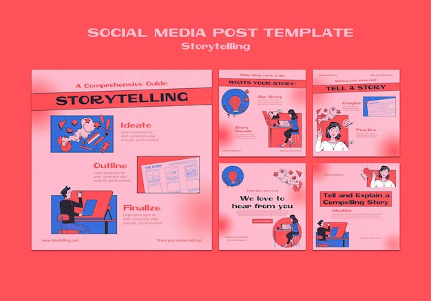 PSD gratuito post sui social media di storytelling