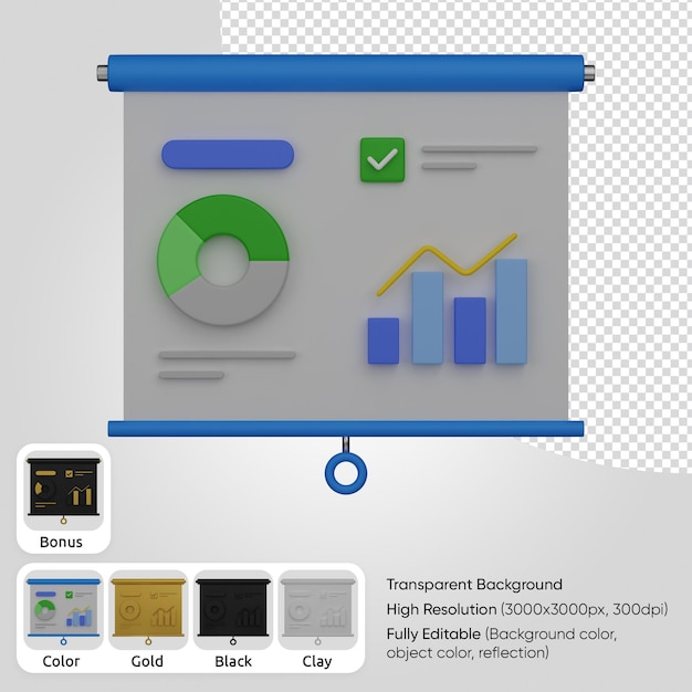 PSD gratuito presentazione 3d con statistica