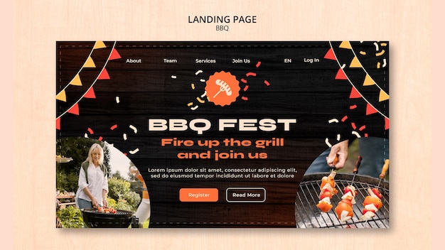 PSD gratuito progettazione del modello bbq