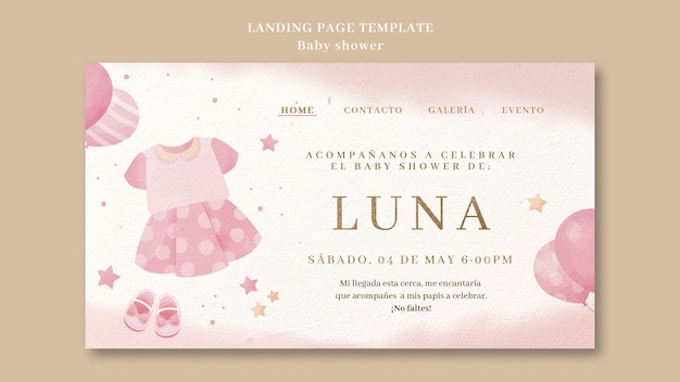 PSD gratuito progettazione del modello di baby shower