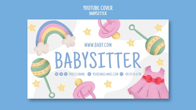 PSD gratuito progettazione del modello di babysitter