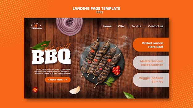 PSD gratuito progettazione del modello di barbecue