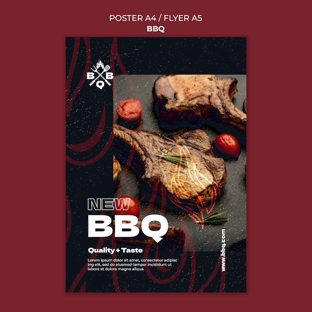 PSD gratuito progettazione del modello di barbecue