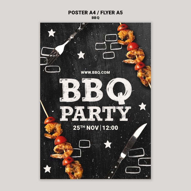 PSD gratuito progettazione del modello di barbecue