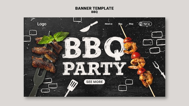 PSD gratuito progettazione del modello di barbecue