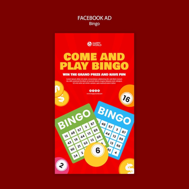 PSD gratuito progettazione del modello di bingo