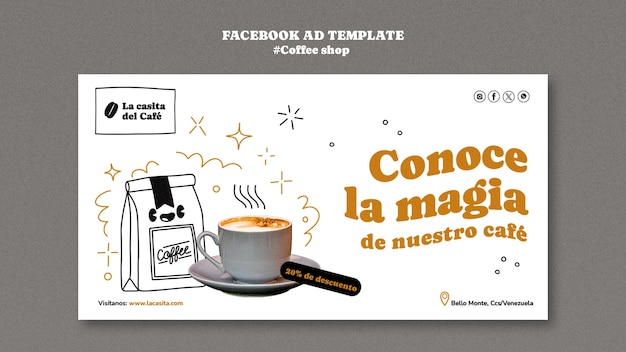 PSD gratuito progettazione del modello di caffetteria