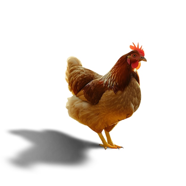 PSD gratuito prossimo piano sulla gallina isolata