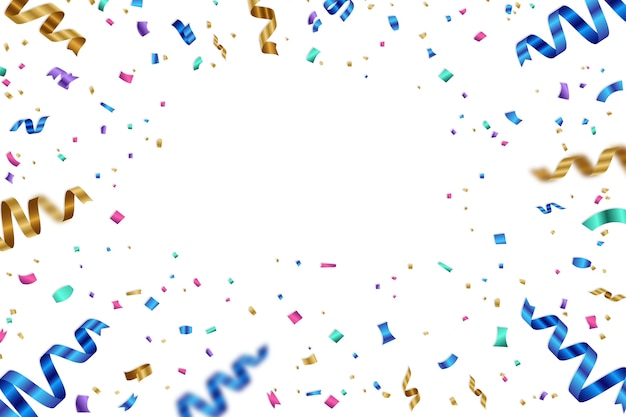 Gratis PSD realistische confetti grens geïsoleerd