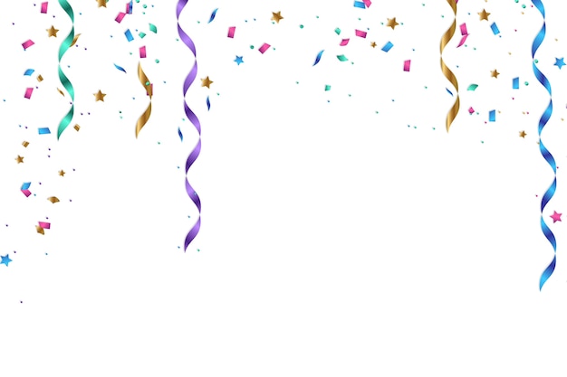 Gratis PSD realistische confetti grens geïsoleerd