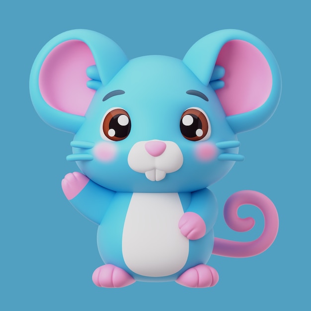 PSD gratuito rendering 3d dell'icona dell'animale kawaii