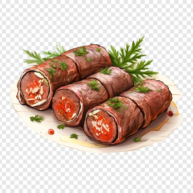 PSD gratuito rouladen beef rolls isolati su sfondo trasparente