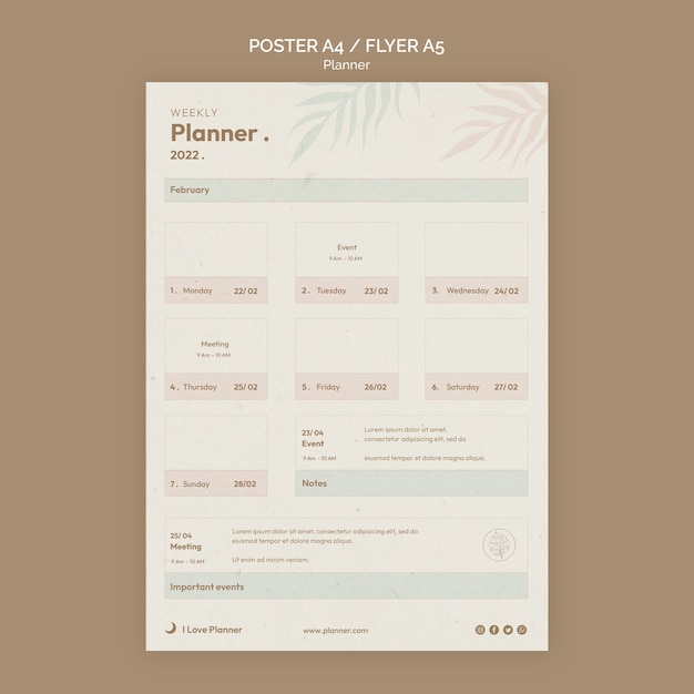 Gratis PSD sjabloon folder voor minimale activiteitenplanner