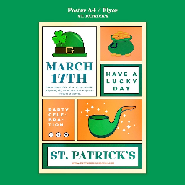 Sjabloon folder voor St. Patrick's Day viering