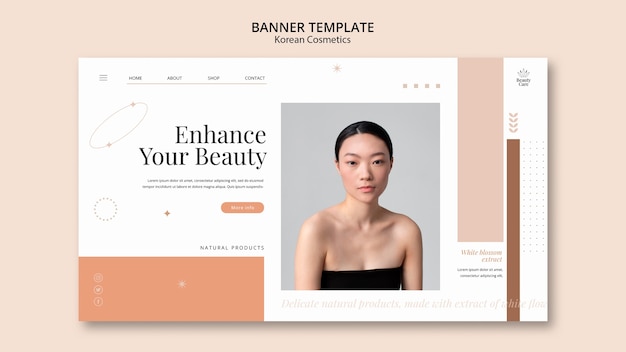 Gratis PSD sjabloon voor bestemmingspagina's voor koreaanse huidverzorgingscosmetica