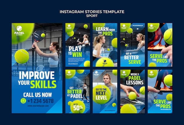 Gratis PSD sport en activiteit instagram verhalencollectie