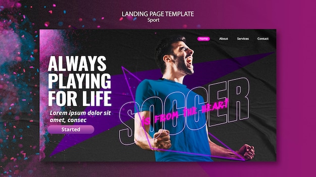 Stile sportivo landing page stile