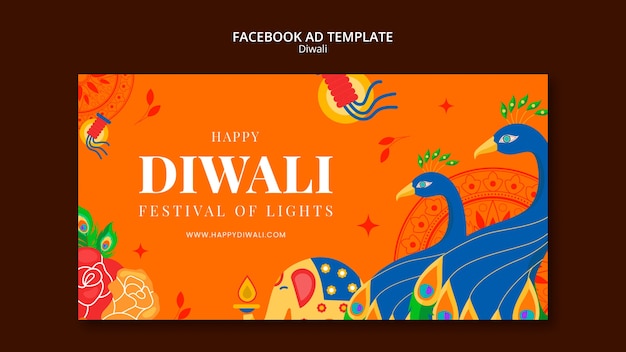 PSD gratuito template di facebook per la celebrazione di diwali