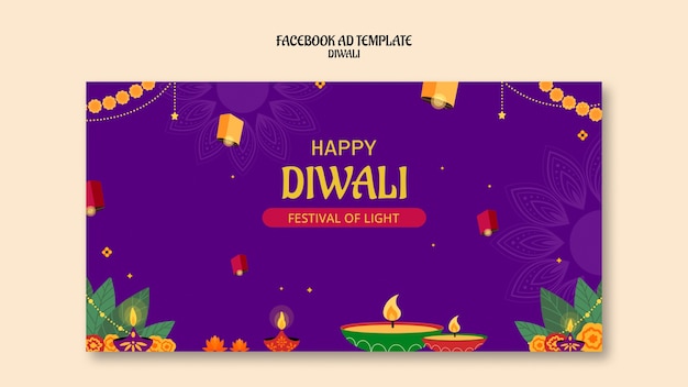 Template di Facebook per la celebrazione di Diwali