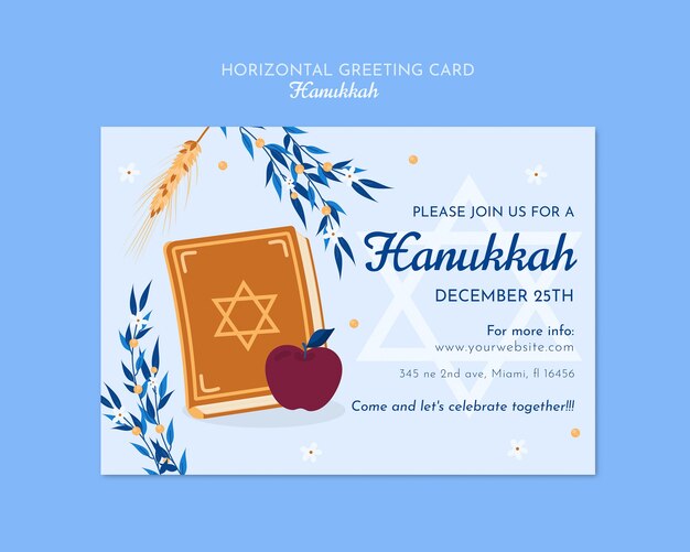 PSD gratuito template per la celebrazione di hanukkah