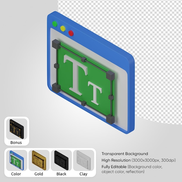 PSD gratuito testo web 3d