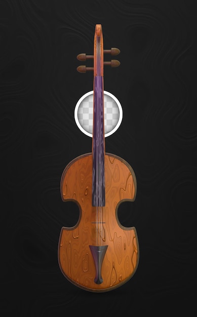 PSD gratuito violino di musica classica. illustrazione 3d