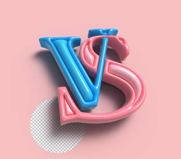 PSD gratuito vs versus sign 3d render logo della società di lettere