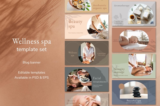 Gratis PSD wellness spa-bannersjabloon psd compatibel met ai voor set