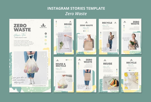 Gratis PSD zero waste instagram verhalen sjabloon